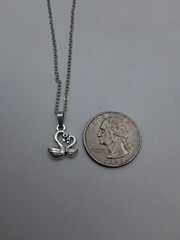 Tiny Double Swan Charm Pendant Necklace Simple Minimalist Gift Silver Toned
