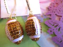 Betsey Johnson Authentic Game Day Touchdown Football Crystal Pave Earrings NWT