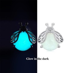 Cute Firefly Luminous Stone Earrings for Women 925 Sterling Silver Hypoallerg…