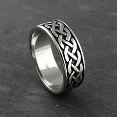 Men’s Celtic Braid Ring – Stainless Steel – 9mm Wedding Band Sizes 7-14 NEW