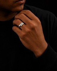 Trust God Engraved Silver Stainless Steel Ring Men Women Christian Faith Band