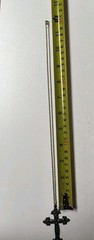 Silver Tone 2.5″ Long Cross Pendant On Chain Marked Made In Korea