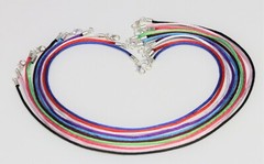 Braided Choker Necklaces 2mm lightweight Nylon Cord Silver Lobster Clasp USA