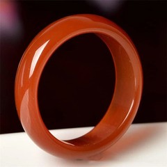 Natural Chalcedony Red Jade Hand-carved Size 7 Ring Fashion Jewelry w/Gift box