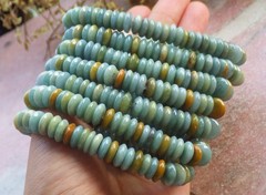 1 piece Yellow A JADE Jadeite Beads Bangle Circle Bracelet 6.5 inches 732670