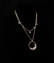 Swarovski Crystal North Collection Rose Gold Tone Layered Disc Crystal Necklace