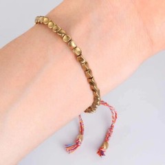 Handmade Tibetan Buddhist Braided Copper Beads Cotton String Women Men Bracelet
