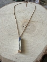 “Be Kind”…”of a bitch” Rose Gold & Silver Bar Hidden Message Pendant Necklace