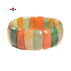 Multi Jade Double Drill Bracelet Size Approx 10x25mm Length 7.5″ (10x25mm)