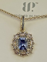 Bomb Party BP, NK82990- Dangerously Divine Necklace-Light Tanzanite CZ Gold Plat