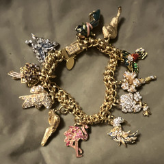 Nolan Miller Multicolor Crystal & Enamel Dangle Charm Bracelet, Lobster Clasp