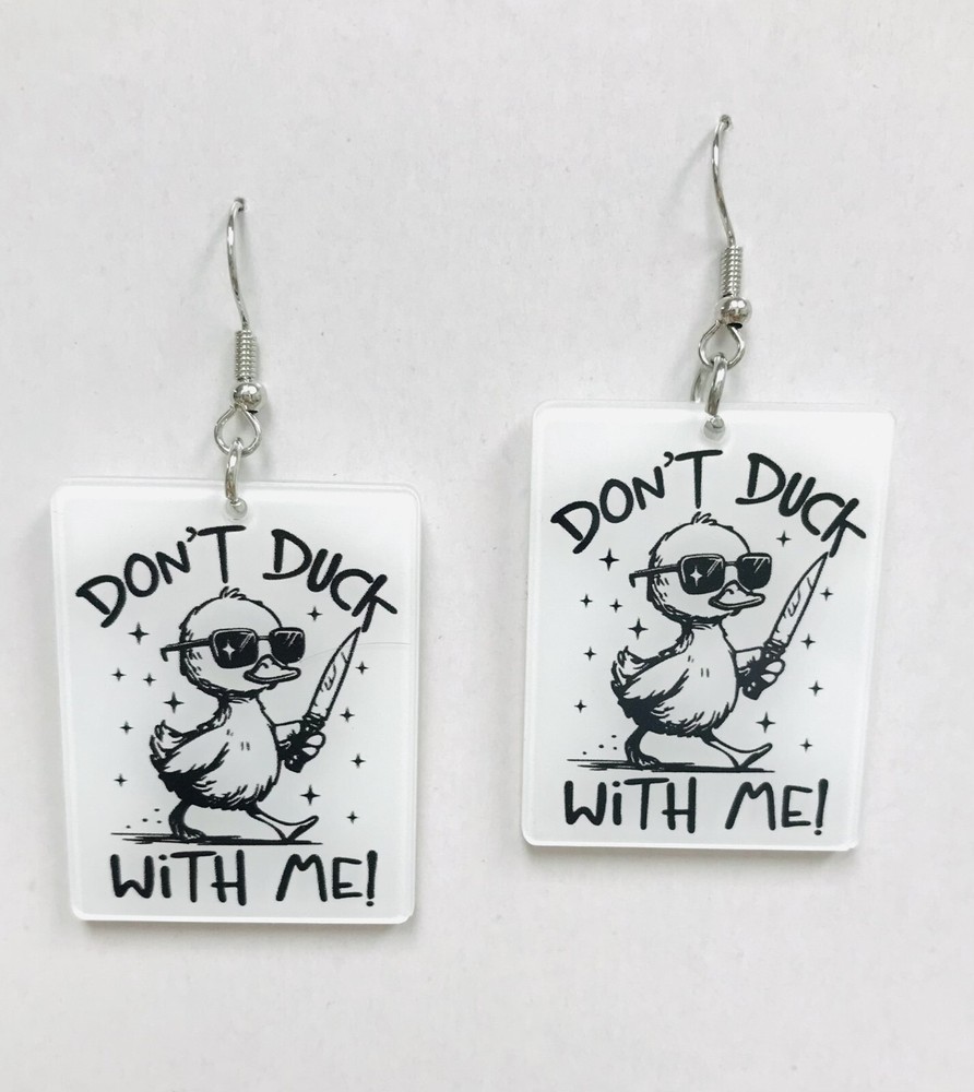 Humorous Earrings, Acrylic Earrings .