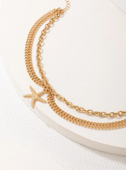 Adjustable Starfish Anklet Custom Chain Length Beach Summer Women Jewelry