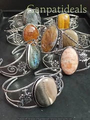 Agate & More Gemstone Bangles 100pcs Wholesale Lots 925 Silver Plated Jewelry