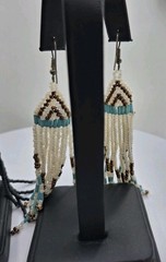 Two Pair Handbeaded Small Bead Dangle Hook Earrings