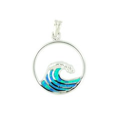 Sterling Silver Synthetic Opal Ocean Crest Wave