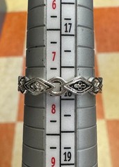 Set of Two Dainty Sterling Silver Rings – Sizes 8 & 9 w Garnet & CZ, 4.9g