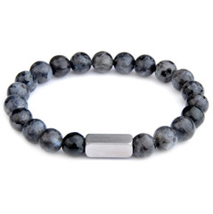 1 pc Natural Stone Bead Bracelet Tiger Eye Lava Stainless Steel