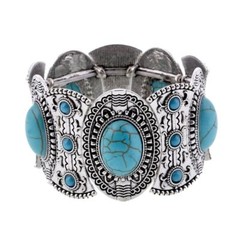 Acrylic Strand Bracelet-Ethnic Bohemian Zinc Alloy Stretch Jewelry Women Fashion