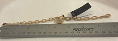 Karl Lagerfeld gold-tone link bracelet with cat charm Swarovski crystals 6.5”-8”