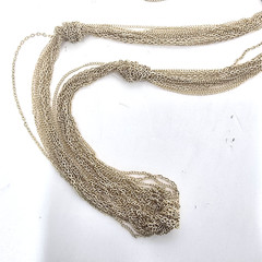 Erica Lyons necklace gold tone knot long 42″ multi strand new