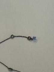 Sorrelli Retired Blue Crystal Station Chain Cross Necklace