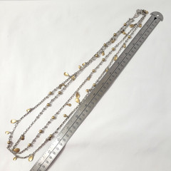 Lot 3 Talbots Necklaces: Ivory Silver Chain Link + Brass & Silver + Black Bead