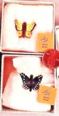 Hinterland Leather Butterfly push back Lapel Choice Yellow or Black in boxes