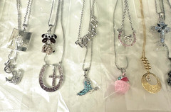 New 20pcs Crystal Charm Pendant Necklaces #136 Fairy Monkey Basketball Snail Bow