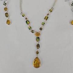 FI Silver Tone 16-18in Necklace & Earring Set – Earth Tone