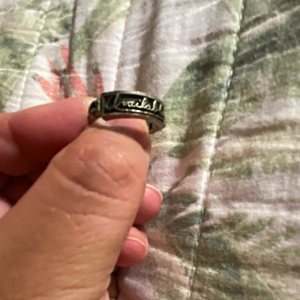 James Avery Engraved Silver Black Band Ring Size 7 No Stone Pre-Owned