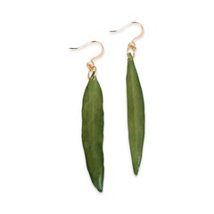 Olive Leaf Earrings, Real Green Leaves Drop Earrings, Nature Inspired Jewelry