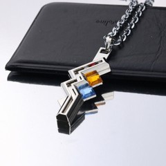 Final Fantasy FF VII Lightning Cosplay Alloy Necklace Keychain Keyring Pendant