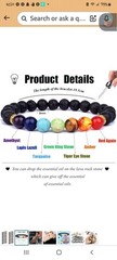 13 Lava Rock 7 Chakra Beaded Oil Diffuser Bracelet Unisex