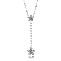 Authentic Pandora Dazzling Daisies Chain Necklace #590540CZ- 60 cm / 23.6 in