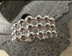 3 Tier Bubble Ball Ring Open Size No Silver Stamp? Selling As Costume Jewellery!