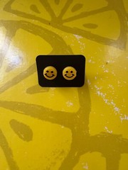 Yellow smiley face earrings(all ages)
