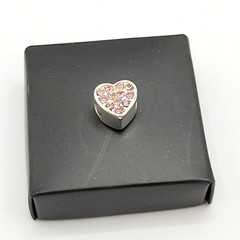 Avon Always in My Heart Pink Rhinestone Silver Tone Charm Cherished Memories