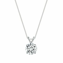 0.50ct Simulated Diamond Pendant 14K Solid White Gold Round Solitaire Charm 5mm