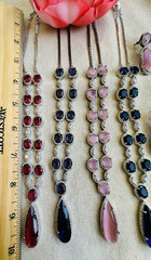 CZ Navy Blue Sapphire Teardrop Gem Bridal Indian Necklace Earring Jewelry Set