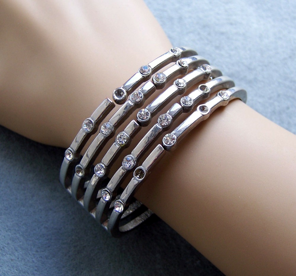 Vintage Hollywood Regency clamper bracelet 1980s NO USA IMPORT FEES