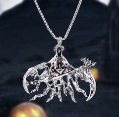 Gothic Grim Reaper Skeleton Pendant Necklace Punk Rock Men Gift