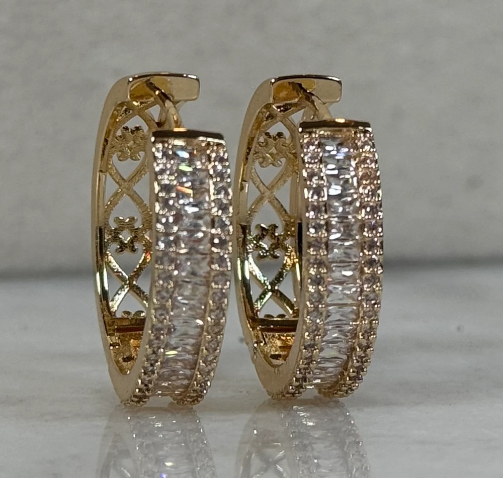 CZ Hoop Earrings Style 1