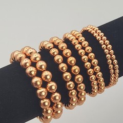 Pure Copper Beaded Bracelet Healing Stretch Jewelry, Stimulates Energy Flow USA