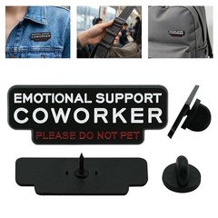 2PCS Enamel Pin “Emotional Support Coworker – Do Not Pet” Funny Work Secure Back