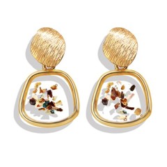 Fashion Geometric Irregular Shell Statement Acrylic Dangle Stud Earrings Jewelry
