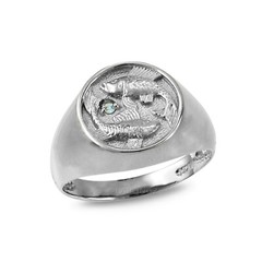 Sterling Silver CZ Birthstone Zodiac Ring