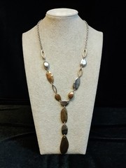Chico’s Beautiful Gold And Silver Tone Long Statement Necklace