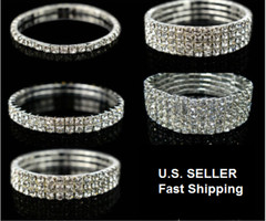 Women Bling Crystal Rhinestone Stretch Elastic Bracelet Bangle Wristband Jewelry