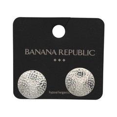 Banana Republic Post Back Hammered Silver Disc Earrings #BRE68